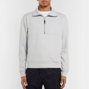 Mr Porter Loopback Cotton-Jersey Half-Zip Sweatshirt